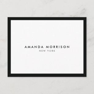 Minimalist Luxury Boutique Black/White Postcard