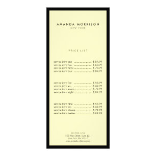 Minimalist Luxury Boutique Black/Yellow Rack Card