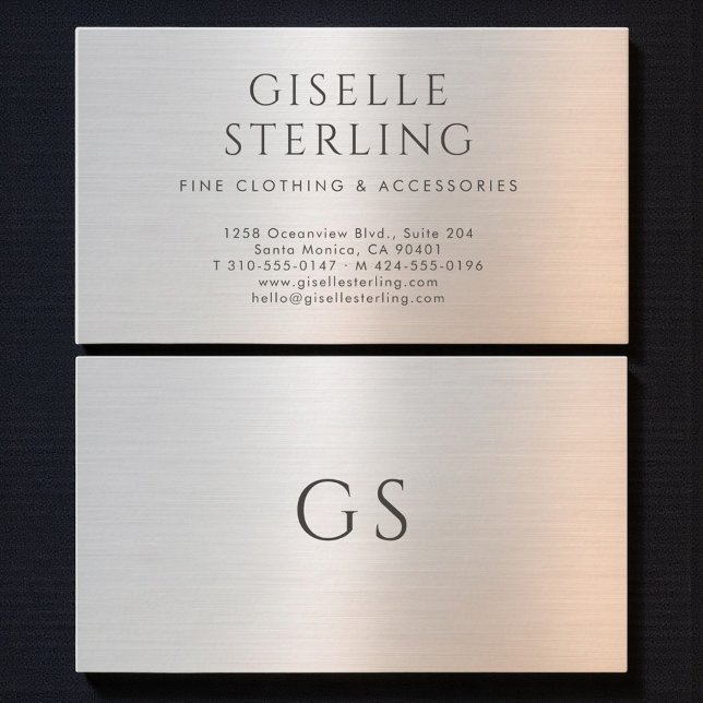 Minimalist Luxury Boutique Clothing Metallic Business Card (Creator Uploaded)