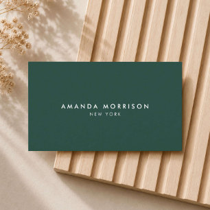 Minimalist Luxury Boutique Dark Forest Green Business Card