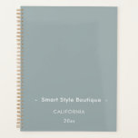 Minimalist Luxury Boutique Dusty Blue Planner<br><div class="desc">An elegant and refined design elevates your name or business name through minimal and modern styling.</div>
