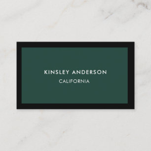 Minimalist Luxury Boutique Emerald Green & Black Business Card