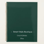 Minimalist Luxury Boutique Emerald Green Planner<br><div class="desc">An elegant and refined design elevates your name or business name through minimal and modern styling.</div>
