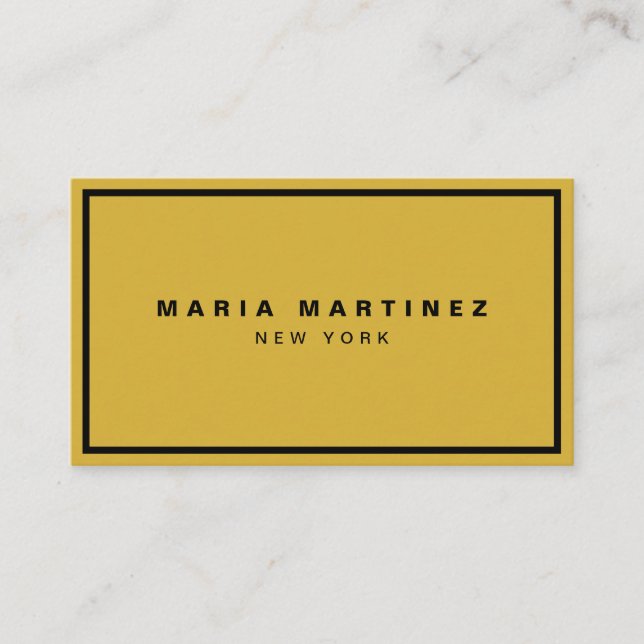 Minimalist Luxury Boutique Gold/Black Business Card (Front)