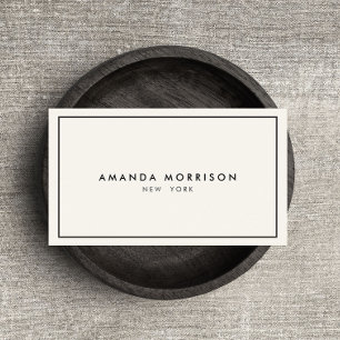 Minimalist Luxury Boutique Ivory/Black Business Card