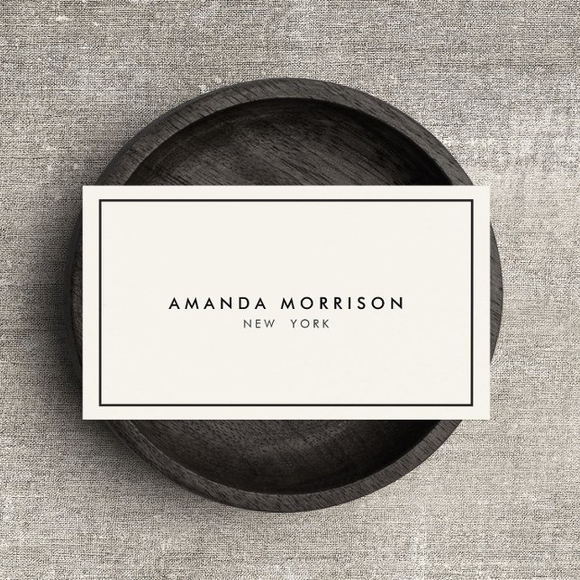 Minimalist Luxury Boutique Ivory/Black Business Card (Creator Uploaded)