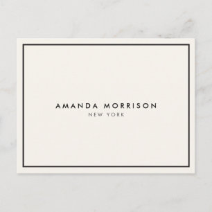 Minimalist Luxury Boutique Ivory/Black Postcard