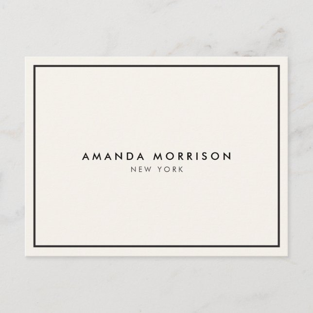 Minimalist Luxury Boutique Ivory/Black Postcard (Front)
