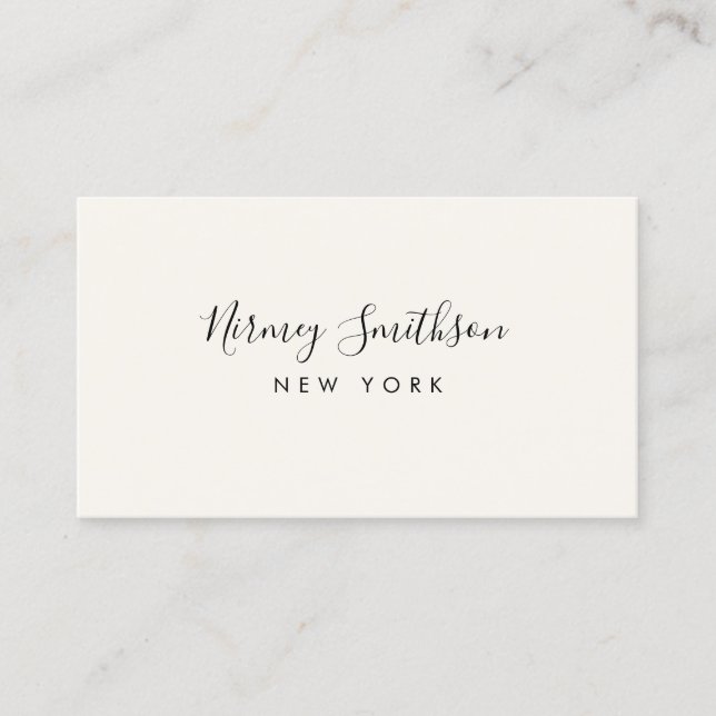 Minimalist Luxury Boutique Ivory Business Card (Front)