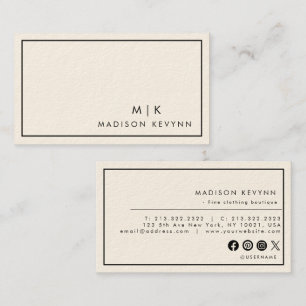 Minimalist Luxury Boutique Ivory Business Card