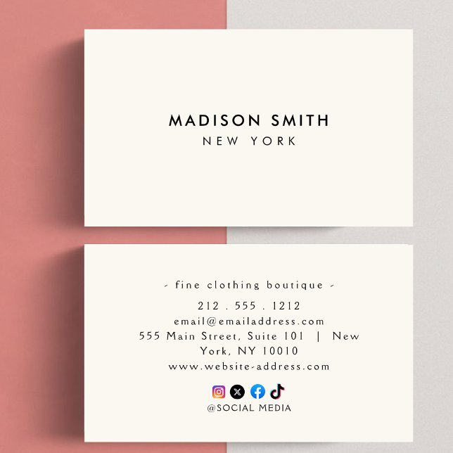 Minimalist Luxury Boutique Ivory Business Card (Creator Uploaded)