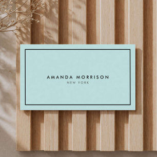 Minimalist Luxury Boutique Mint/Black Business Card