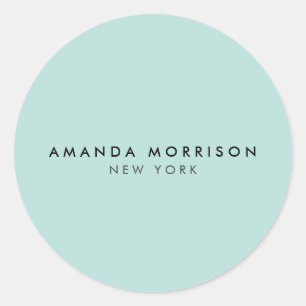 Minimalist Luxury Boutique Mint Classic Round Sticker