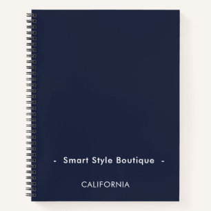 Minimalist Luxury Boutique Navy Blue Notebook