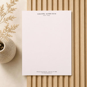 Minimalist Luxury Boutique Pastel Pink Custom Letterhead