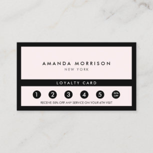 Minimalist Luxury Boutique Pastel Pink Loyalty Business Card