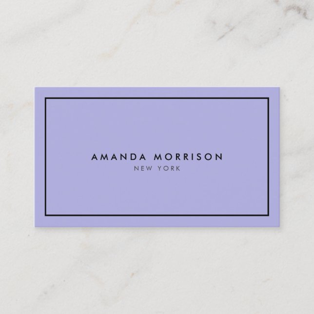 Minimalist Luxury Boutique Pink/Periwinkle Business Card (Front)