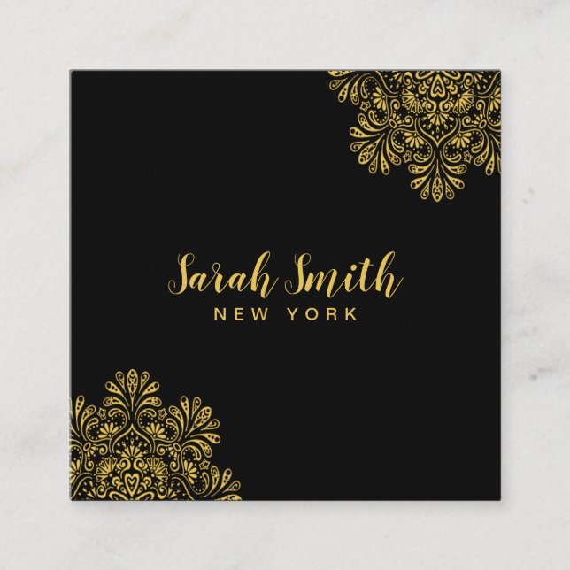 Minimalist Luxury Boutique Square Business Card (Front)