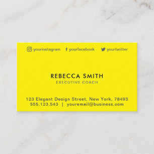 Minimalist Luxury Boutique Vibrant Yellow Business Card