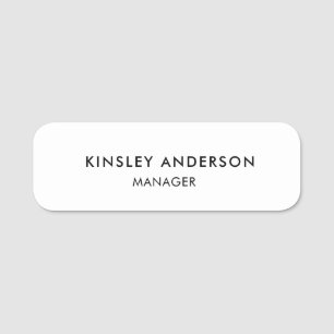 Minimalist Luxury Boutique White and Black Name Tag