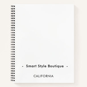 Minimalist Luxury Boutique White and Black Notebook