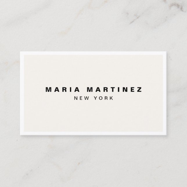 Minimalist Luxury Boutique White/Ivory Business Card (Front)