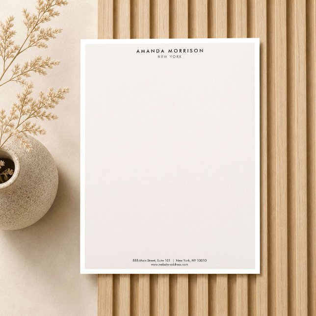 Minimalist Luxury Boutique White/Ivory Custom Letterhead (Creator Uploaded)