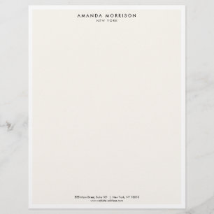 Minimalist Luxury Boutique White/Ivory Custom Letterhead