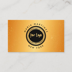Minimalist Luxury Boutique With Logo Gold Business Card