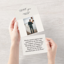 Minimalist Luxury Cream Elopement Thank You Photo