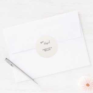 Minimalist Luxury Cream Elopement Wedding Sticker