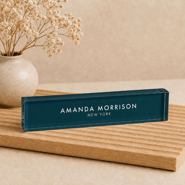Minimalist Luxury Deep Teal Nameplate (Creator Uploaded)