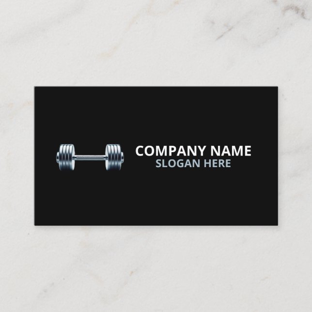 Minimalist Luxury Gym Trainer Coach Weight Fitness Business Card (Front)