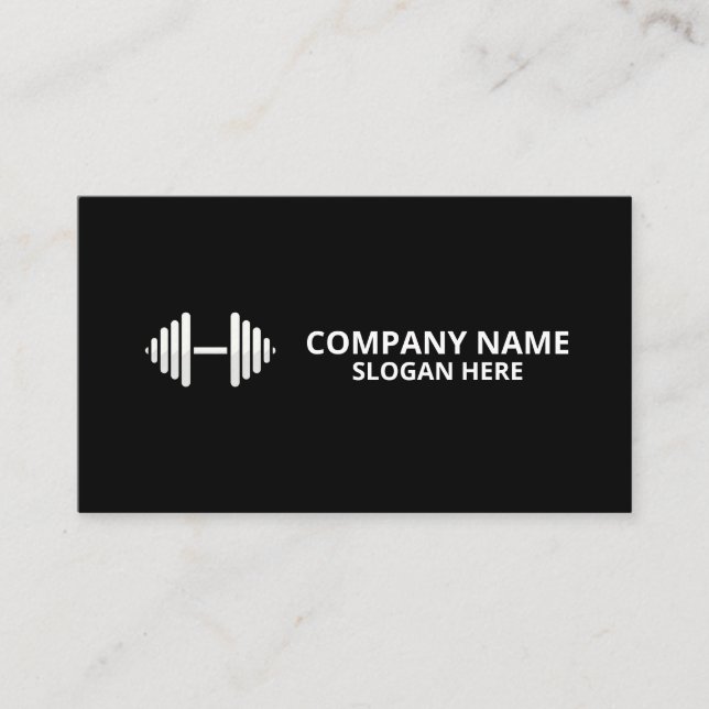 Minimalist Luxury Gym Trainer Coach Weight Fitness Business Card (Front)