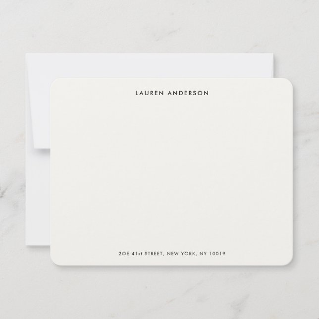Minimalist Luxury Ivory Personalised Flat Card (Front)