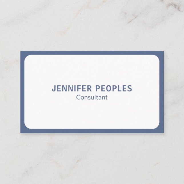 Minimalist Luxury Modern Navy Blue Business Card (Front)