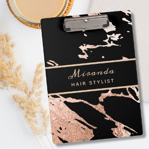 Minimalist Luxury Pink Marble Pattern Rose Gold Clipboard