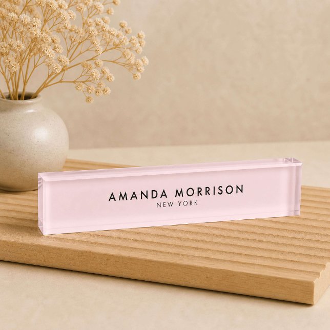 Minimalist Luxury Pink Nameplate (Creator Uploaded)