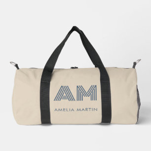 Minimalist Luxury Sand Beige Monogram Duffle Bag