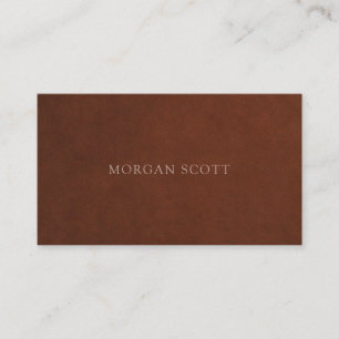 Minimalist Luxury Terracotta Suede Print Business Card