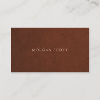 Minimalist Luxury Terracotta Suede Print Business Card
