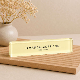 Minimalist Luxury Yellow Nameplate