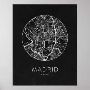 Minimalist Madrid City Map Poster