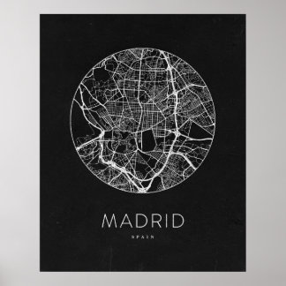 Minimalist Madrid City Map Poster