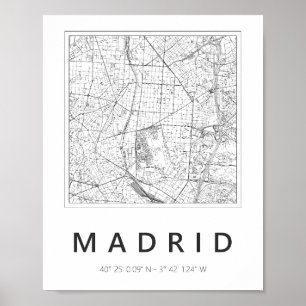 Minimalist Madrid Map Poster