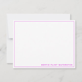 Minimalist Magenta Border Note Card