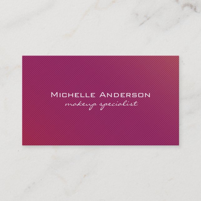 Minimalist Magenta Lines Business Card (Front)