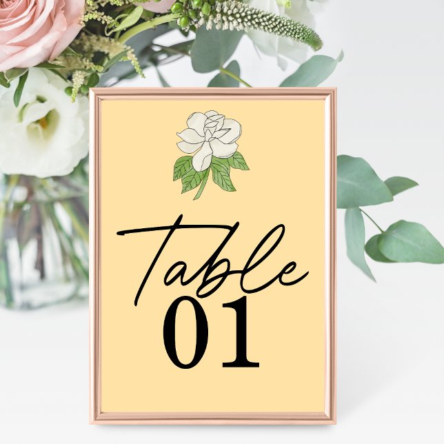 Minimalist Magnolia Flower Wedding Table Number (Creator Uploaded)