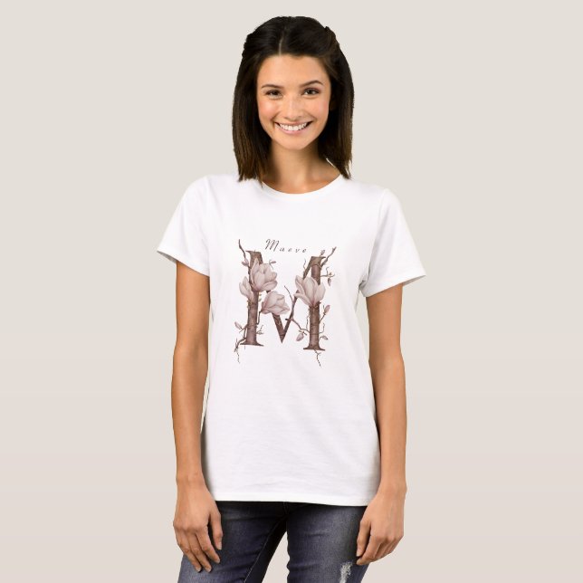 Minimalist Magnolia Monogram M T-Shirt (Front Full)