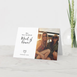 Minimalist Maid of Honour asking card